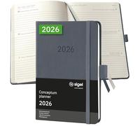 Sigel 2026 Conceptum Agenda Settimanale A6 Copertina Rigida Grigio Scuro