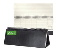 SIGEL C2680 Agenda-calendario da scrivania Conceptum 2026-1 anno - large - nero - 2 pagine - in basso la settimana/in alto gli appunti - copertina rigida - 80 g/m² - 132 p. - certificazione PEFC