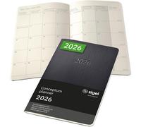 SIGEL C2684 Agenda-quaderno mensile Conceptum 2026-1 anno - circa A5 - nero - 2