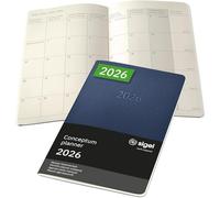 SIGEL C2686 Agenda-quaderno mensile Conceptum 2026-1 anno - circa A5 - blu scuro - 2 pagine - 1 mese - copertina flessibile - 80 g/m² - 64 p. - certificazione PEFC