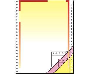 Sigel - Carta a modulo continuo, 305 x 240 mm (A4 alto), 70/53/57 g, 400 fogli tripli Rosso/Giallo rossa/giallo