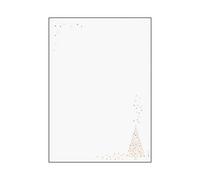 SIGEL Carta decorativa natalizia A4 | DP084, albero di Natale e stelle natalizie, 90 g/m², bianco e oro, 100 fogli
