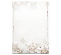 SIGEL Carta decorativa natalizia A4 | DP250, stelle di neve, 90 g/m², bianco e rosso, 25 fogli