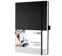 SIGEL CO116 Premium Notebook lined, A4+, hardcover, Black - Conceptum