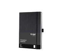SIGEL CO122 Premium Notebook lined, A5, hardcover, Black - Conceptum black lined
