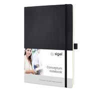 SIGEL CO308 Taccuino premium con lineatura dot, A4, copertina flessibile, nero, Conceptum