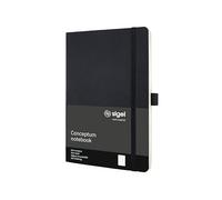 SIGEL CO309 Taccuino premium con lineatura dot, A5, copertina flessibile, nero, Conceptum