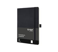 SIGEL CO321 Premium Notebook lined, A5, softcover, Black - Conceptum black lined
