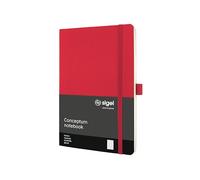 SIGEL CO324 Premium Notebook squaRed, A5, softcover, Red - Conceptum red squared