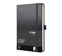 SIGEL CO404 Conceptum Taccuino, a quadretti, circa A5, grigio, copertina rigida, 194 pagine
