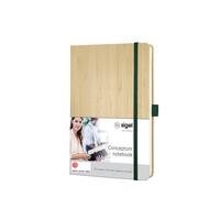 SIGEL CO670 Premium Notebook dotted, A5, real bamboo hardcover, beige - Conceptu
