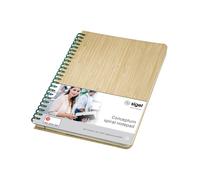 SIGEL CO672 Premium spiral notebook dotted, A5, real bamboo hardcover, Beige - C
