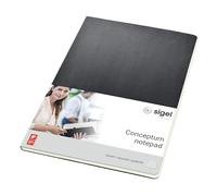 SIGEL CO800 Blocco note Conceptum, copertina rigida, 120 pagine a quadretti, circa A4, nero