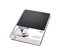 SIGEL CO823 Blocco spiralato Conceptum, copertina rigida, 160 pagine a righe, circa A5, nero