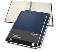 Sigel CO824 Blocco spiralato Conceptum - circa A4 - a quadretti - blu scuro - copertina rigida - 160 p. - certificazione PEFC - 3 pezzi