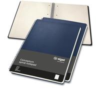 Sigel CO825 Blocco spiralato Conceptum - circa A4 - a righe - blu scuro - copertina rigida - 160 p. - certificazione PEFC - 3 pezzi