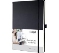 SIGEL CO110 Premium Notebook plain, A4, hardcover, Black - Conceptum