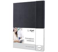 SIGEL CO151 Taccuino premium con quadretti, A4, copertina rigida, nero, Conceptum