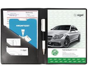 SIGEL Copertina 17 x 22,50 cm | EF510, morbida, per moduli e quaderni A5, tasche per ricevute, portapenne integrato, nero