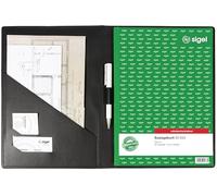 SIGEL Copertina 23,50 x 1 cm | EF410, morbida, per moduli e quaderni A4, tasche per ricevute, portapenne integrato, nero