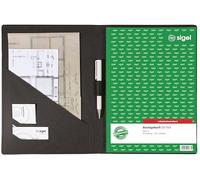 SIGEL Copertina 23,50 x 1 cm | EF415, rigida, per moduli e quaderni A4, tasche per ricevute, portapenne integrato, antracite