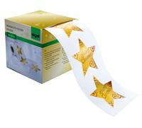 SIGEL CS112 Christmas Stickers on a roll "Christmas Stars", 200 stickers, gold