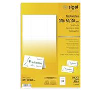 SIGEL DP047 Tent Cards, 10 x 6 cm, 20 sheets equal to 40 Pieces 100 x 60/120 mm