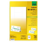SIGEL DP047 Tent Cards, 10 x 6 cm, 20 sheets equal to 40 Pieces 100 x 60/120 mm