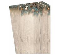 SIGEL DP664 Carta a tema natalizio - rami di abete - verde/oro/marrone - 90 g/m² - A4-25 foglie