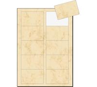 SIGEL DP744 bedruckbare Visitenkarten marmoriert beige, 100 Stück = 10 Blatt, gl