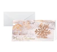SIGEL DS055 biglietti di Natale con elegante fantasia dorata e fiocco, 10 pezzos, facile da stampare
