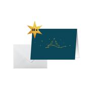 SIGEL DS069 Christmas Cards "Christmas tree", A6 landscape, 10 cards incl. envel