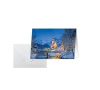 Sigel DS097 - Set di biglietti di Natale Bavarian Christmas, formato A6, 25 biglietti con buste, ideali per stampare, in carta sostenibile