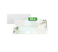 Sigel DS199 - Set di 25 biglietti natalizi in carta sostenibile, formato DIN lungo, con buste, ideali per la stampa