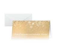 SIGEL DS633 Biglietti natalizi - fiocchi di neve - oro - DL - 25 biglietti - incl. buste