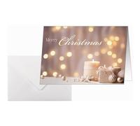 SIGEL DS634 Biglietti natalizi - candele - oro/beige/champagne - A6-25 biglietti - incl. buste