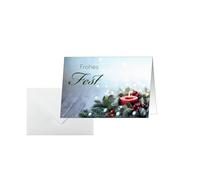 SIGEL DS640 Biglietti natalizi - candela - verde/rosso - A6-25 biglietti - in uste