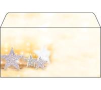 SIGEL DU035 Christmas envelopes "Glitter Stars", DL, without window, 90 gsm, 50