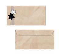 SIGEL DU079 Envelopes with Christmas star pattern, Beige, DL size (11 x 22 cm),