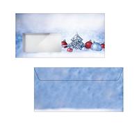 SIGEL DU086 Buste da lettere Natale, Christmas Moments, DL (110x220 mm), con finestra, 25 pz