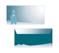 SIGEL DU259 Busta natalizia "Polar bear with candle", gommata, DL, 25 pezzi