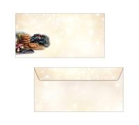 SIGEL DU304 Envelopes with Christmas pattern, Beige and brown, DL size (11 x 22
