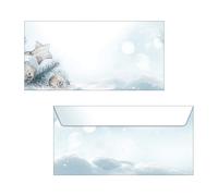 SIGEL DU312 Envelopes with Christmas pattern, Blue and White, DL size (11 x 22 c