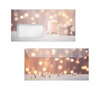 SIGEL DU634 Busta natalizia - cuori - oro/beige/champagne - gommata - DL - 50 pezzo