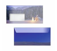 SIGEL DU645 Busta natalizia - foresta invernale - blu - gommata - DL - 50 pezzo