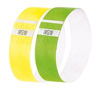SIGEL EB219 Braccialetti d'identificazione Soft, giallo fluorescente, verde fluorescente, 120 pz