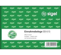 Sigel eb615 blocchetto di ricevute formato A6 orizzontale, 50 fogli 1 pezzo
