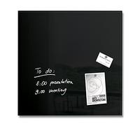 SIGEL GL110 Lavagna magnetica in vetro premium, superficie lucida, 48 x 48 cm, montaggio facile, nero, Artverum