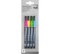 Sigel GL179 - Set di 48 pennarelli a gesso liquido 20, cancellabili, punta da 1 a 2 mm, colore: blu/verde/giallo/rosa