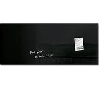 SIGEL GL240 Lavagna magnetica in vetro premium, superficie lucida, 130 x 55 cm, montaggio facile, nero, Artverum